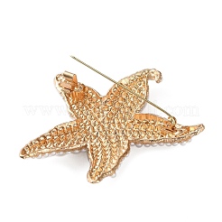 Seestern-Legierung Strass-Anstecknadeln für Rucksackkleidung&nbsp;JEWB-H032-01G