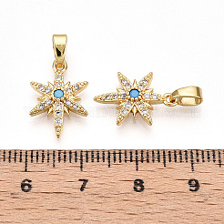 Pendentifs avec zircon cubiques à micro-pavés en laiton&nbsp;X-KK-T070-59B-G