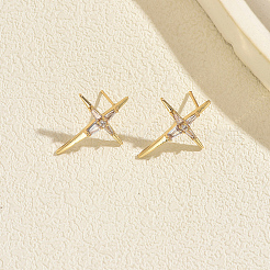 Boucles d'oreilles en laiton pavées de zircons cubiques pour femmes&nbsp;HD7122