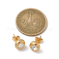 Boucles d'oreilles rondes plates en acier inoxydable 304 avec placage ionique (IP)&nbsp;EJEW-C099-16C