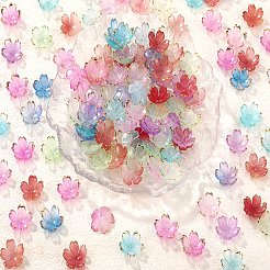 210 capuchon de perles en acrylique de 6 couleurs.&nbsp;OACR-SZ0001-47