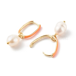 Orecchini a cerchio huggie in ottone smaltato&nbsp;EJEW-JE04530