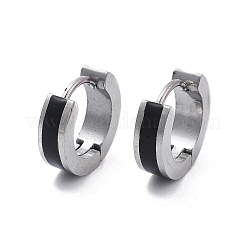 Pendientes de aro esmaltados de acero inoxidable 304&nbsp;EJEW-P300-03P-05
