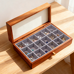 1 Stück 18 Gitter aus Holz mit Samtüberzug für Schmuckdisplays&nbsp;AJEW-CN0007-03