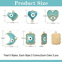 20pcs 10 pendentifs en émail en alliage de style&nbsp;ENAM-SZ0002-65