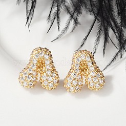 Boucles d'oreilles en laiton zircon cubique micro pavé clair&nbsp;EJEW-Z091-04G