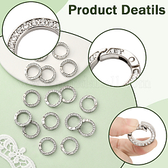 16 anneau de porte à ressort en alliage de strass&nbsp;FIND-SP0004-52C