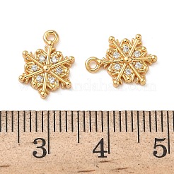 Breloques de Noël en laiton micro pavé de zircones cubiques transparentes&nbsp;LS-KK-B160-41G-02