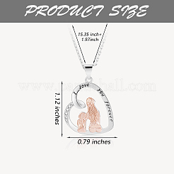 Collier pendentif coeur mère et fille assis côte à côte collier mignon pendentif coeur creux breloques bijoux cadeaux pour les femmes fête des mères noël anniversaire anniversaire&nbsp;JN1099A