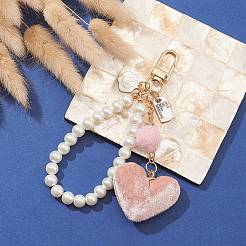Decorazioni in peluche con ciondolo a forma di cuore&nbsp;AJEW-FS0001-08
