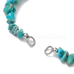 Fabrication de bracelets tressés en nylon avec des perles en howlite naturelle teintée&nbsp;AJEW-JB01296-04