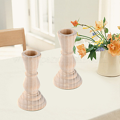 Bougeoir en bois non teint&nbsp;DIY-WH0182-26