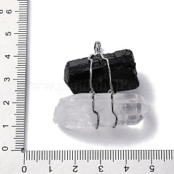 Große Anhänger aus natürlichem Turmalin und Quarzkristallnuggets&nbsp;G-K338-43P-04