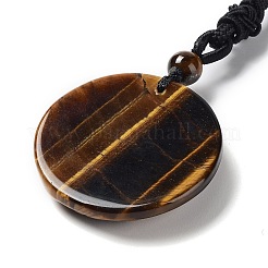 Collana con pendente albero della vita in pietre naturali e sintetiche miste con corda in nylon&nbsp;NJEW-H009-03
