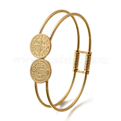 201 pulseras de acero inoxidable para mujer&nbsp;LS-BJEW-R014-02G
