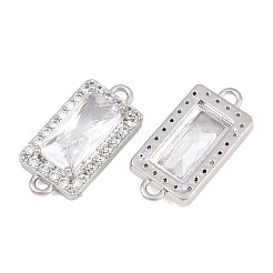 Ciondoli connettore in ottone con micro pavé di zirconi chiari&nbsp;CU-CBA7BFE-01B-P