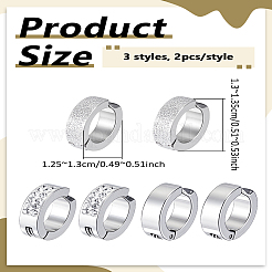 6 Stück 3 Stile Legierung Manschette Ohrringe&nbsp;EJEW-LP0007-056