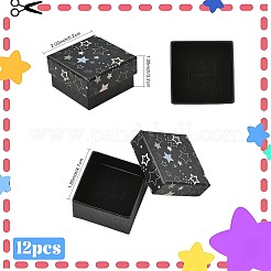 12 boîte cadeau à bijoux en carton imprimé d'étoiles&nbsp;CON-FS0001-25