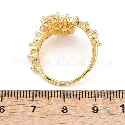Anelli per polsini da donna in ottone con micro pavé di zirconi cubici&nbsp;RJEW-Z113-48G