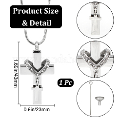 Collana con ceneri in urna in acciaio inossidabile&nbsp;NJEW-CN0001-06P