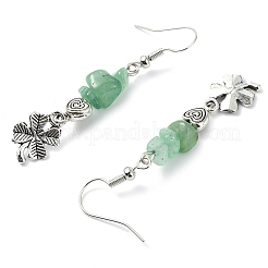 Ensemble de boucles d'oreilles pendantes en aventurine verte naturelle pour femmes&nbsp;EJEW-JE06249-01