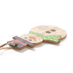 Décorations de pendentif en bois naturel sur le thème de noël&nbsp;HJEW-P010-06