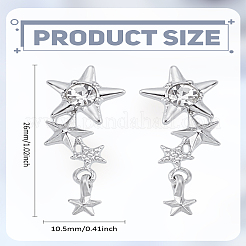 1 Paar Ohrstecker mit Stern-Design und Kristall-Strassen für Damen&nbsp;EJEW-LP0003-79