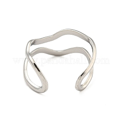 Bague de manchette ouverte en acier inoxydable 304 anti-ternissement&nbsp;RJEW-C067-13P