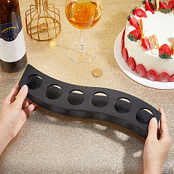 Porta bicchieri da vino in bambù con 6 foro&nbsp;ODIS-WH0081-17A