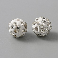 Handgemachte Fimo-Perlen Strass&nbsp;LS-CLAY-WH0010-01A