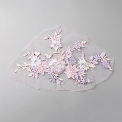 Accessori per ornamenti in rayon ricamati con motivo floreale 3d&nbsp;DIY-WH0399-52A