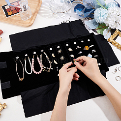 Rotolo organizer per gioielli in velluto&nbsp;AJEW-WH0347-28