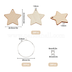 Kit fai da te per realizzare targhette con ciondolo a forma di stella per calici da vino&nbsp;DIY-SC0018-62