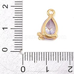 Adornos de latón micropavé de circonia cúbica&nbsp;KK-D265-01B-G