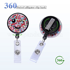 Bobine de badge en plastique acrylique et ABS effet sable mouvant à paillettes&nbsp;AJEW-SZ0002-46B