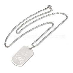 Collar rectangular de cadena de eslabones de acero inoxidable 201 con colgante de dragón para mujer&nbsp;NJEW-M008-03P