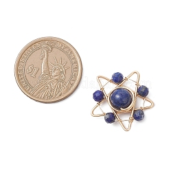 Gefärbte natürliche Lapislazuli-Anhänger mit Kupferdrahtumwicklung&nbsp;PALLOY-TA00368-03