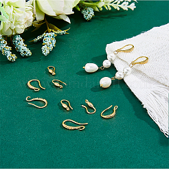 30 crochet de boucle d'oreille en laiton plaqué à 3 styles&nbsp;KK-DC0002-02