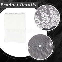 Tissu en maille de fleurs brodées en polyester de 3 mètre&nbsp;DIY-GF0011-37A