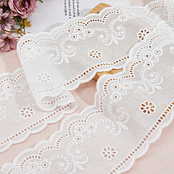 Ruban de dentelle brodé de fleurs en coton de 5 m&nbsp;OCOR-WH0097-64
