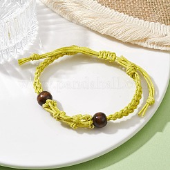 Fabrication de bracelets en macramé en coton ciré tressé réglable&nbsp;BJEW-JB09698-04