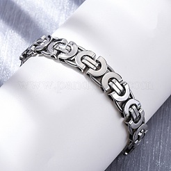 304 Edelstahl-Kettenarmbänder mit byzantinischer Kette für Damen und Herren&nbsp;BJEW-R018-22P-02