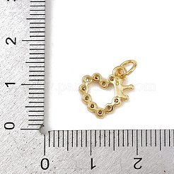 Breloques en laiton avec zircone cubique de micro pave&nbsp;LS-KK-H077-02G-01