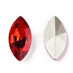 Cabochons en verre avec strass de dos avec point&nbsp;RGLA-T083-7x15mm-07
