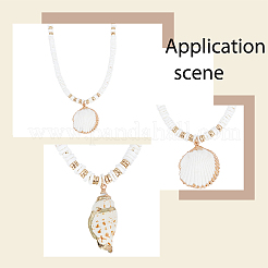 2 Stück Halsketten-Set mit Anhängern aus natürlichen Muscheln im 2-Stil und Perlenketten für Damen&nbsp;NJEW-AN0001-75