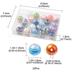 Perline in resina a strisce 22 pz 11 colori&nbsp;RESI-YW0001-32
