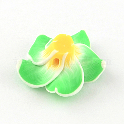 Handgemachten Polymer Clay 3 d Blume Plumeria Perlen&nbsp;CLAY-Q192-15mm-09