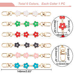 6 Stück Kunststoff-Emaille-Blumen-Glieder-Geldbörsen-Strap-Verlängerung&nbsp;FIND-PH0007-07