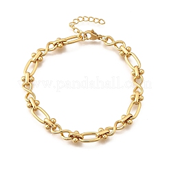 Bracciali a catena ovale e a maglie infinite in acciaio inossidabile 304 per donna&nbsp;BJEW-K226-14A-G