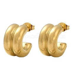Orecchini a bottone a forma di C in acciaio inossidabile 304&nbsp;EJEW-S272-01G